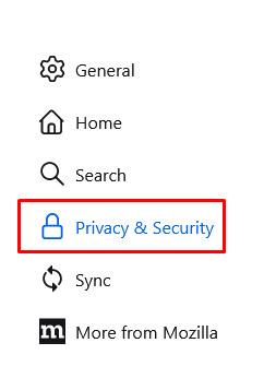 firefox privacy and setting