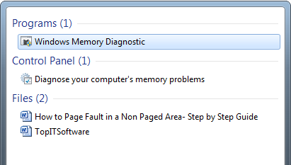 windows Memory Diagnostic
