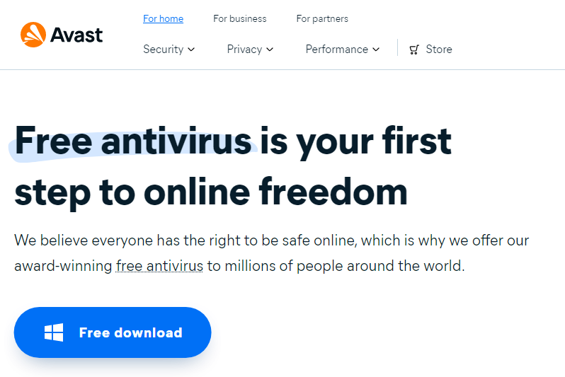 Avast free antivirus software